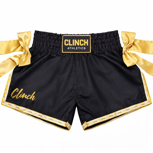 Clinch Athletics Tiger Strike Black Muay Thai Shorts