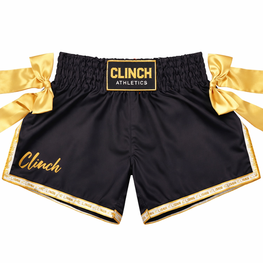 Clinch Athletics Tiger Strike Black Muay Thai Shorts